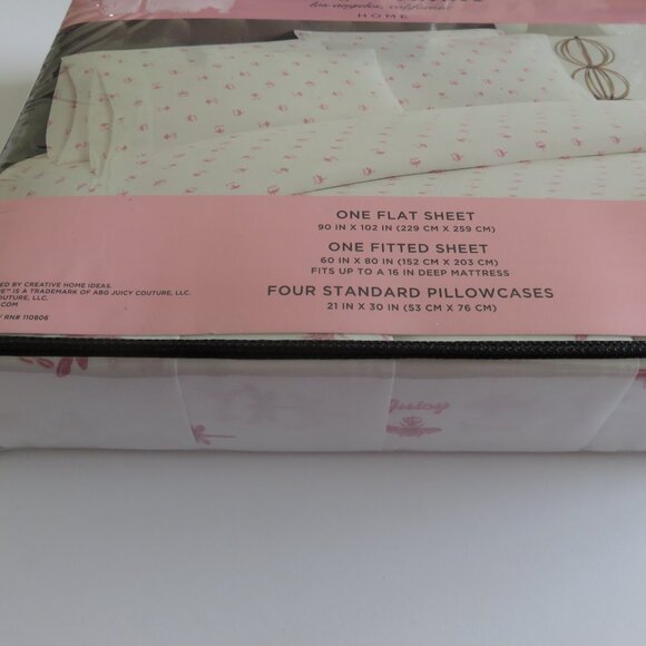 Juicy Couture 6 Pcs Animal Print Queen Sheet set - Picture 5 of 7